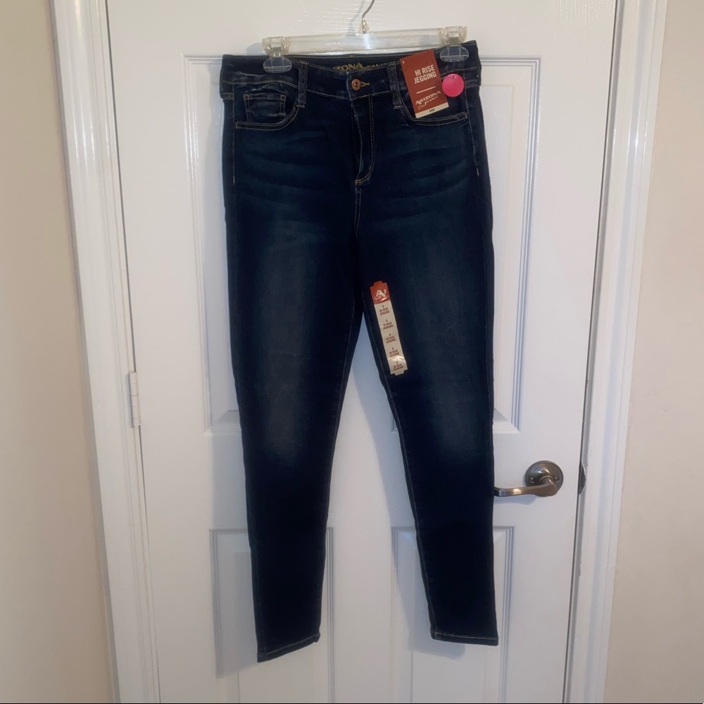 Arizona Jean Co. High rise Jeggings, dark wash, Size 9